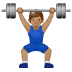 🏋🏽 person lifting weights: medium skin tone display on Samsung